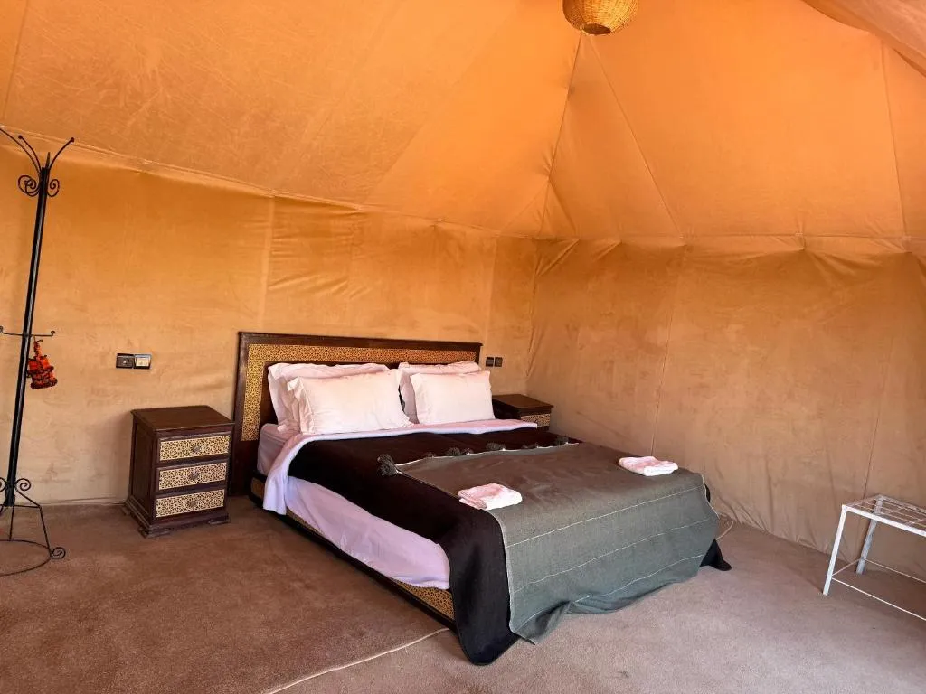 Interior view of Overnight Luxury Desert Camp tent
