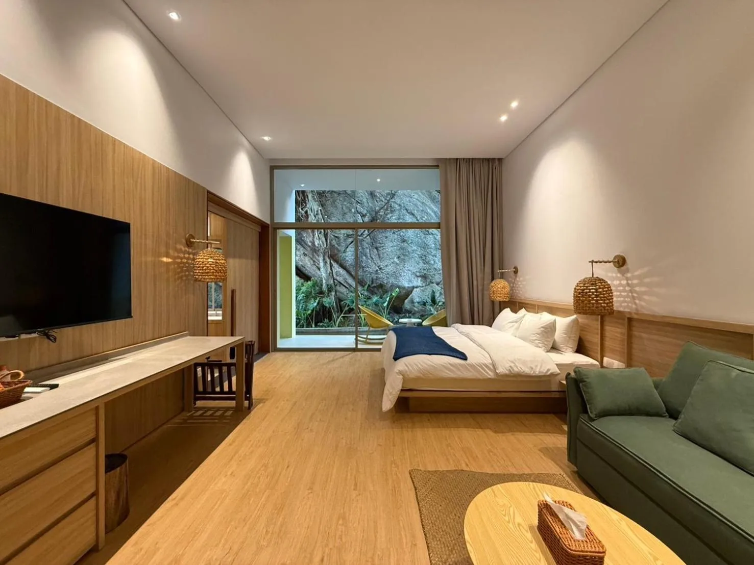 Chambre deluxe de l'hôtel Ozone Cave avec décor moderne