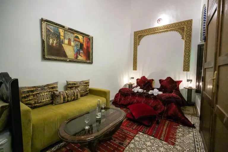Elegant room setup at Palais Chahd Luxury in Fes