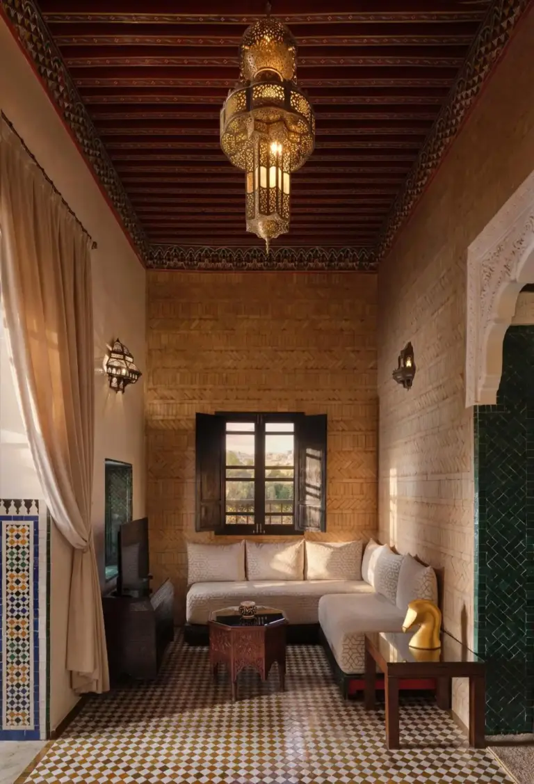 Charming lounge area in Palais De Fès Suites & Spa with a view