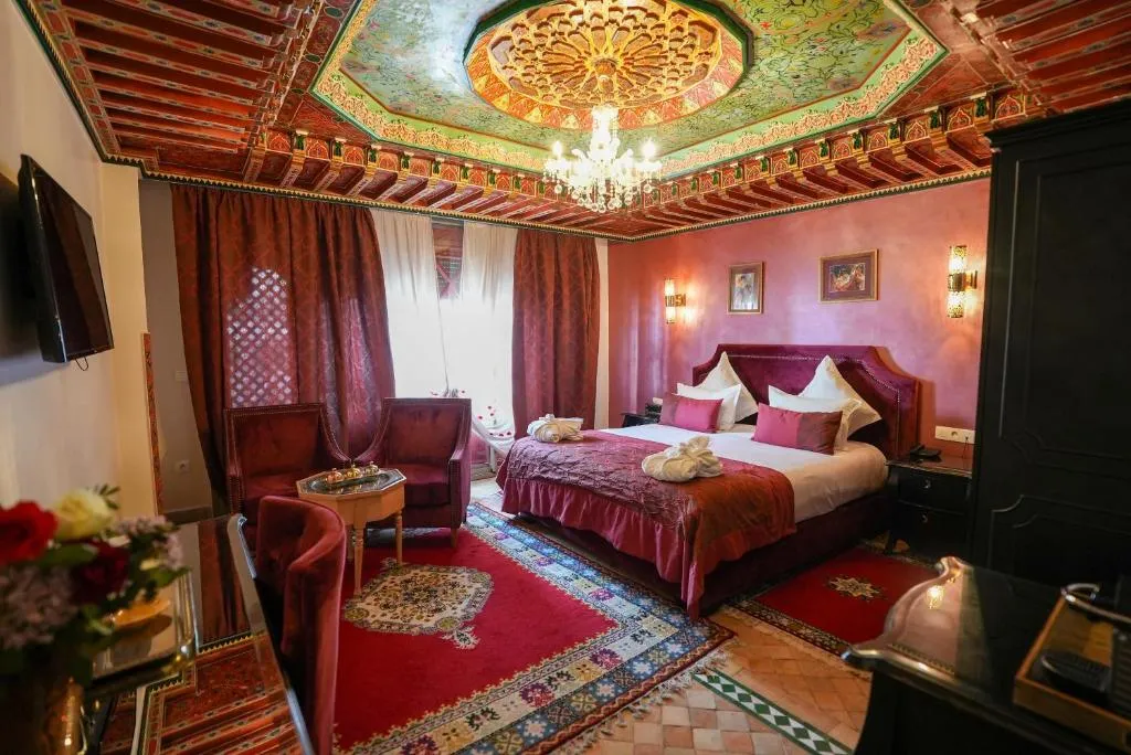 Elegant bedroom at Palais Zahia Hotel & Spa in Tangier