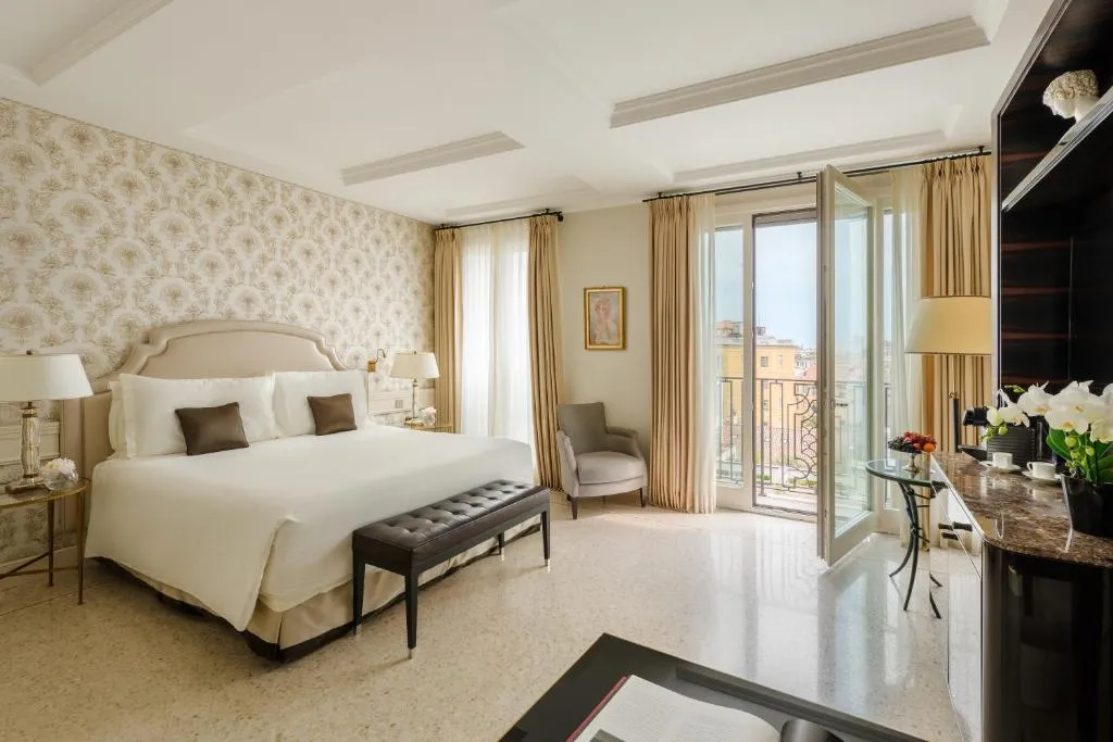 Palazzo Parigi Hotel & Grand Spa elegant bedroom with terrace