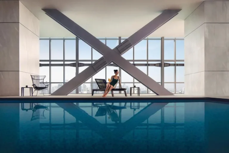 Infinity pool at Pan Pacific Jakarta with city views