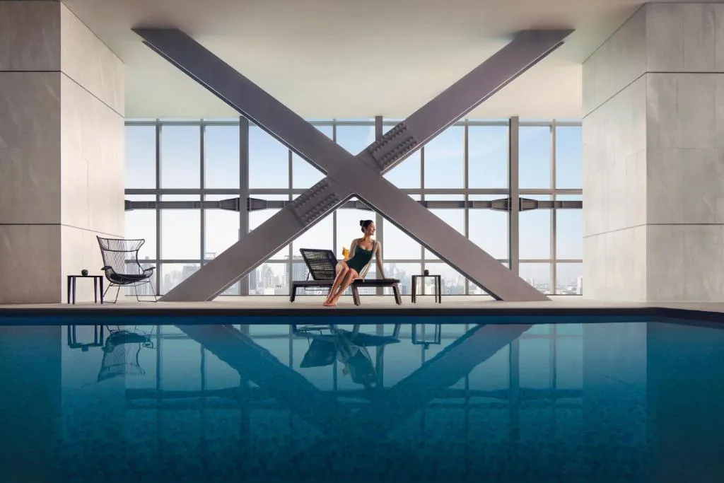Infinity pool at Pan Pacific Jakarta with city views