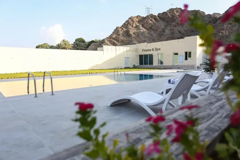 Detailed view of the pool at Paradise Resort and Spa in Hatta