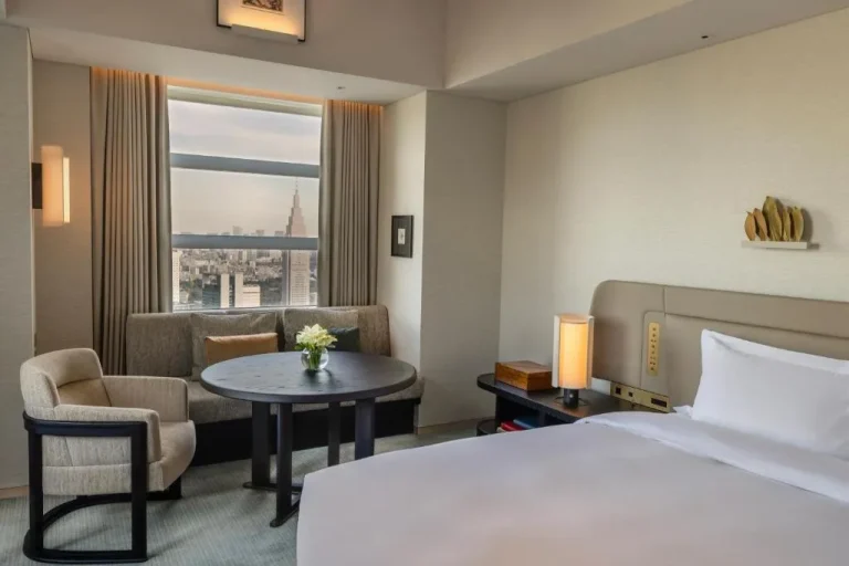 Cozy guest room in Park Hyatt Tokyo with cityscape view