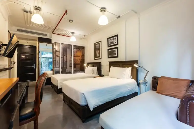 Zweibettzimmer im Pattaya Modus Beachfront Resort, das für Komfort gestaltet wurde
