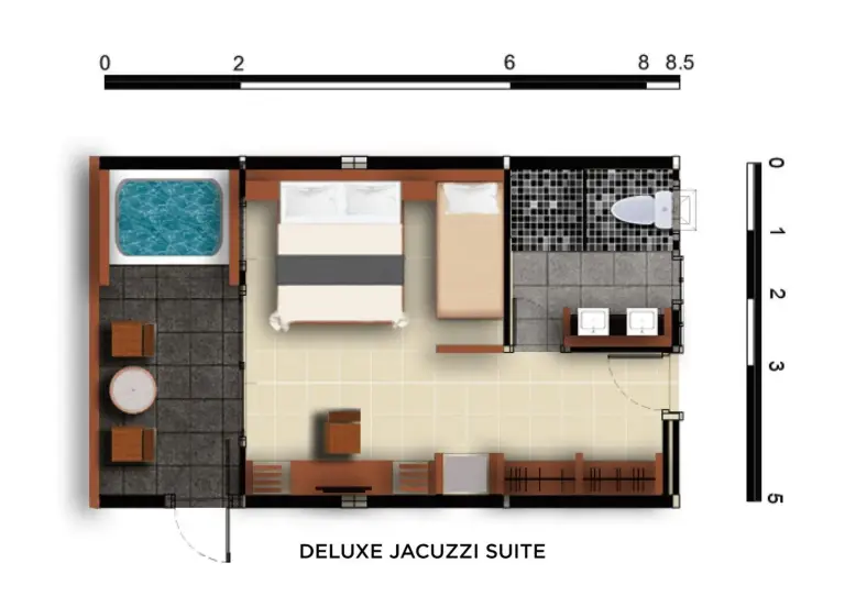 Grundriss der Deluxe Jacuzzi Suite im Pavilion Samui Villas and Resort