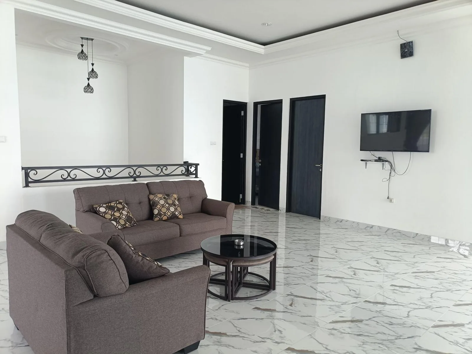 Spacious living room at Villa Pesona Halimun