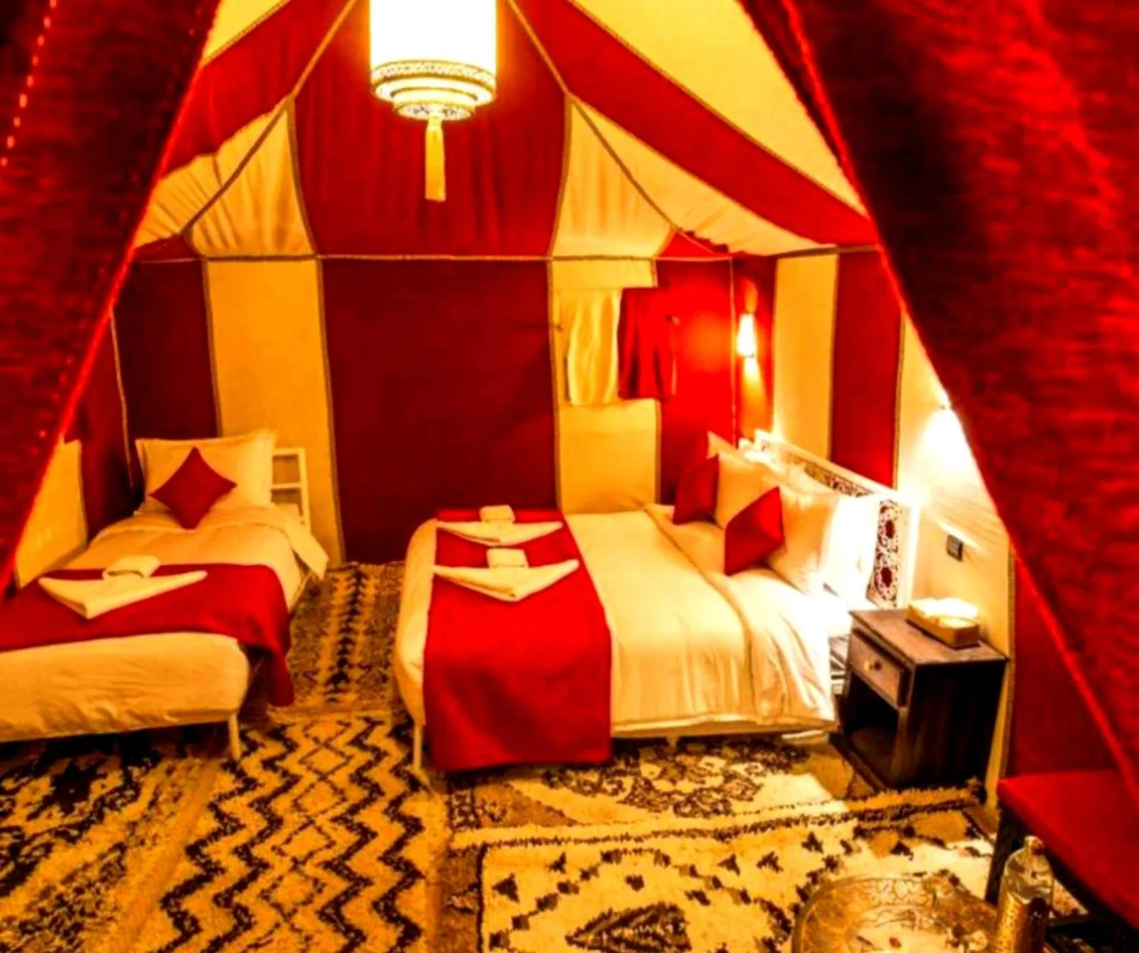 Family-style tent at Private Luxury Camp in Merzouga