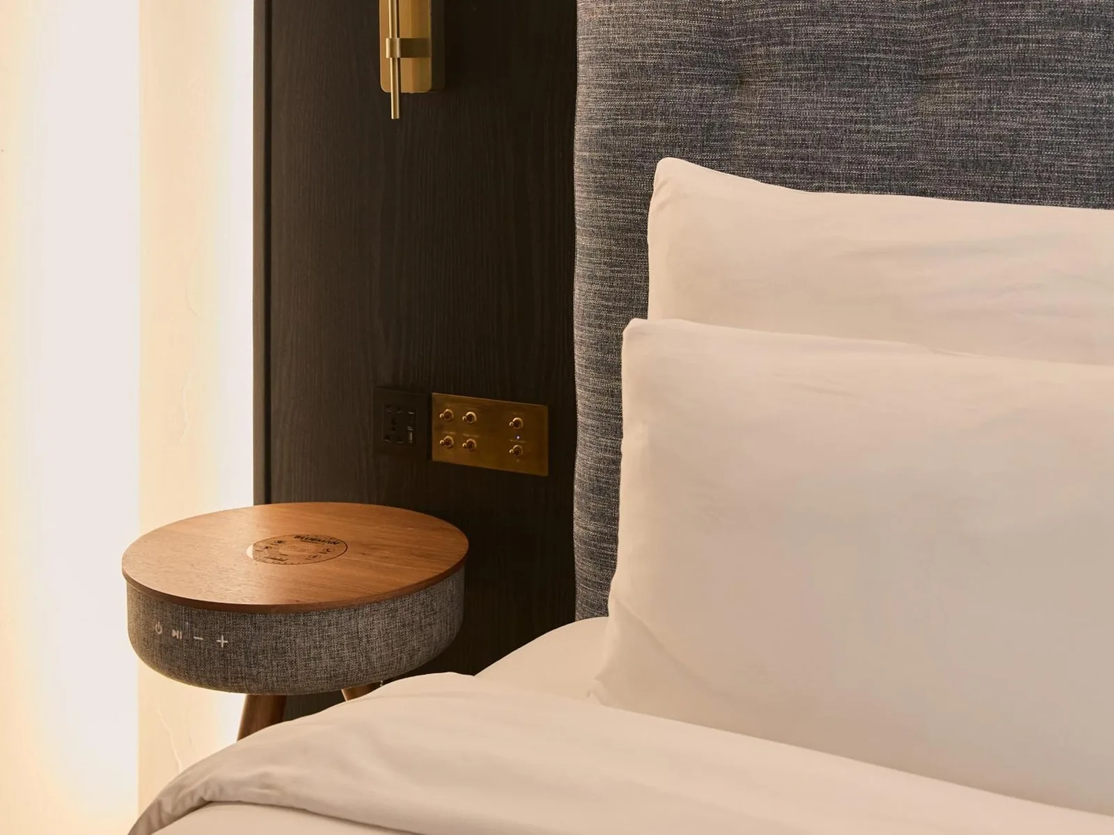 Nightstand with accessories at Public House Bangkok