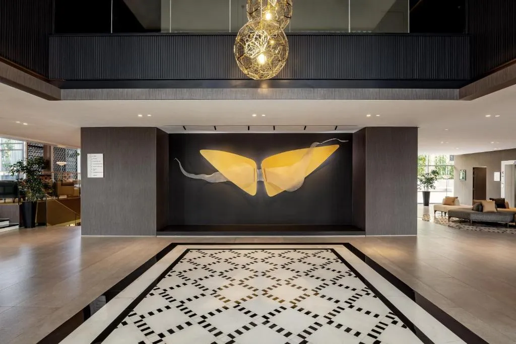 Art installation in the lobby of Rabat Marriott Hotel