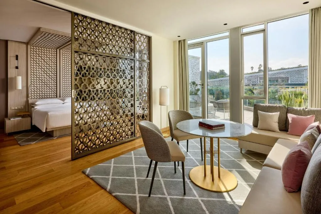 Living area of the premium suite in Rabat Marriott Hotel