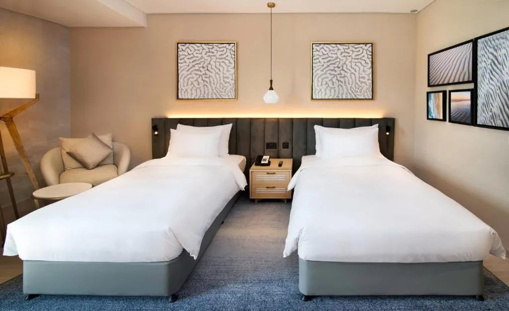 Chambre à deux lits au Radisson Blu Hotel & Resort, Abu Dhabi Corniche