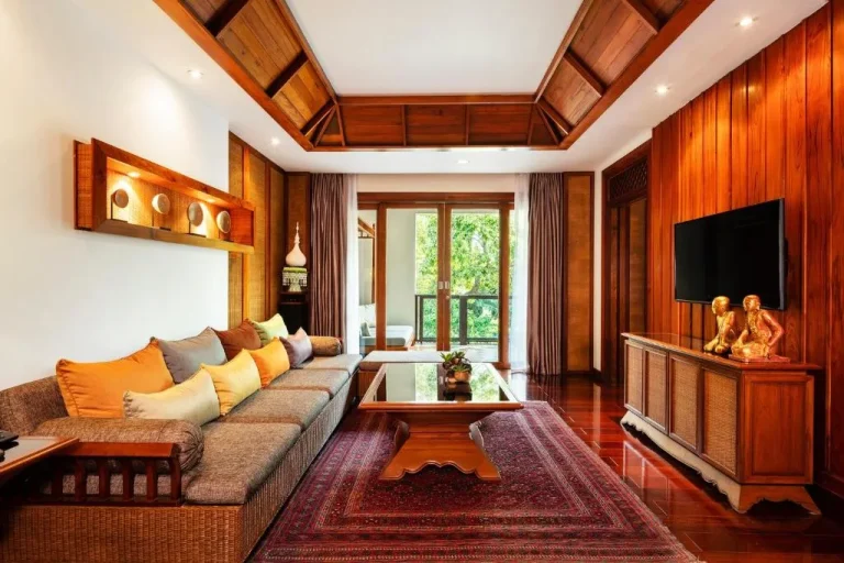 Stylish lounge area in RatiLanna Riverside Spa Resort