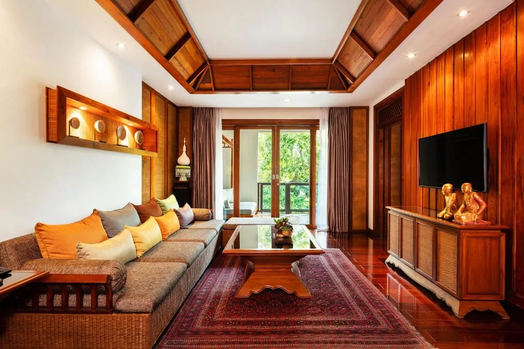 Stylish lounge area in RatiLanna Riverside Spa Resort