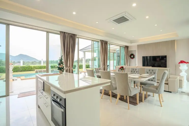 Relaxing Luxury 4-Bedroom Pool Villa kitchen area with modern features in Hua Hin