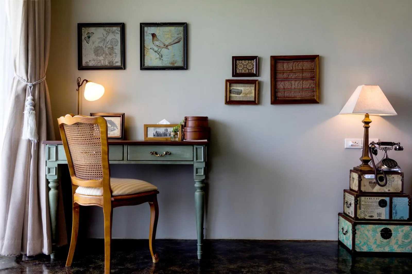 Reverie Siam writing desk with decor