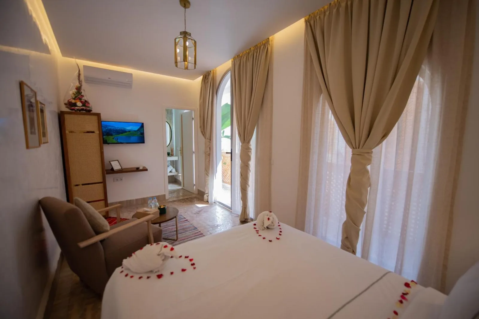 Gemütliches Schlafzimmer im Riad Dar Bayane in Marrakesch