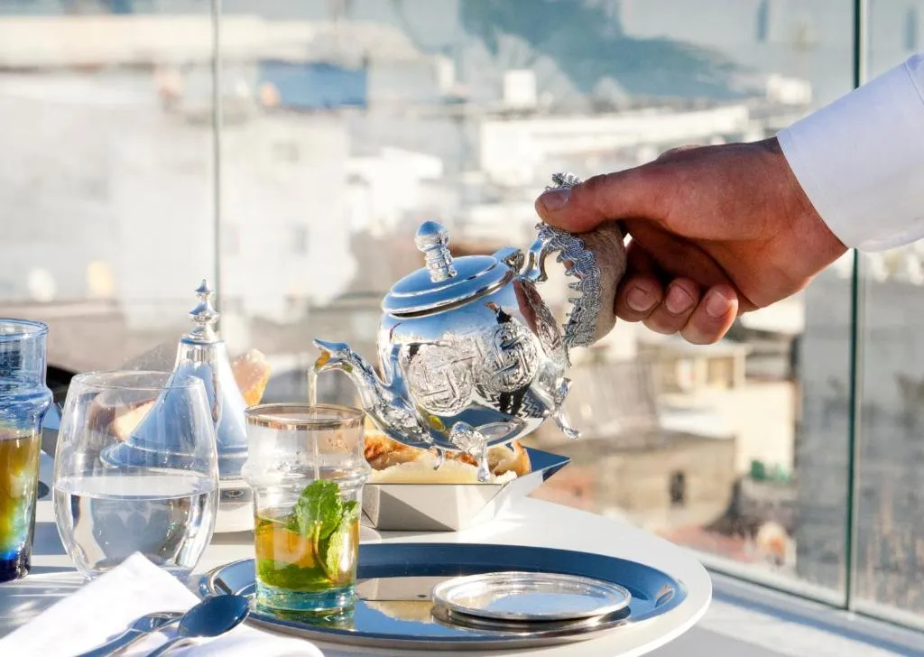 Tea being served at Riad Dar Saba, Tangier