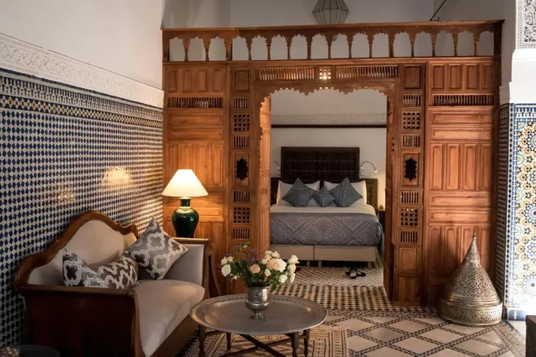 Riad Hanael Garden & Spa luxury suite with traditional decor