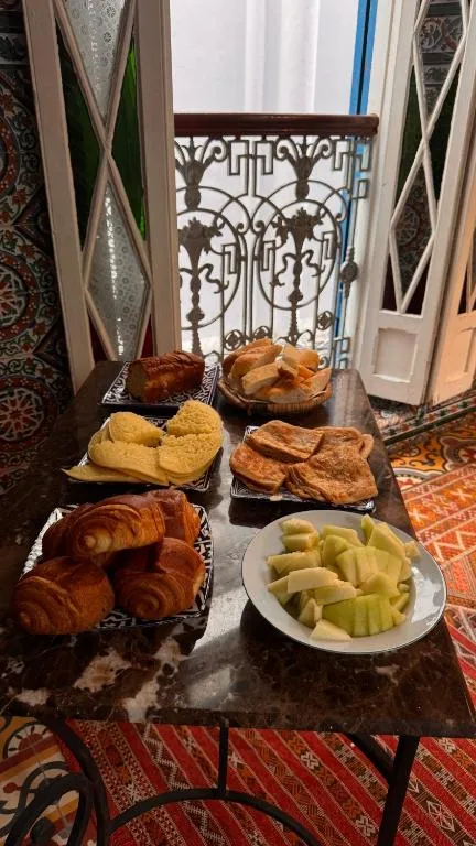 Fresh breakfast spread at Riad ider, Tangier