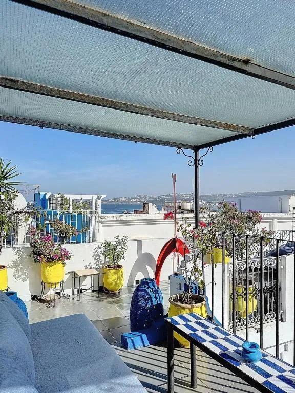 Scenic viewpoint from the terrace of Riad ider, Tangier