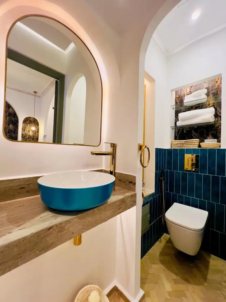 Badezimmereinzelheiten im Riad Kaya in Marrakesch