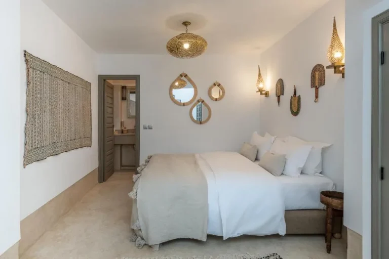 Charming bedroom at Riad Louhou in Marrakech