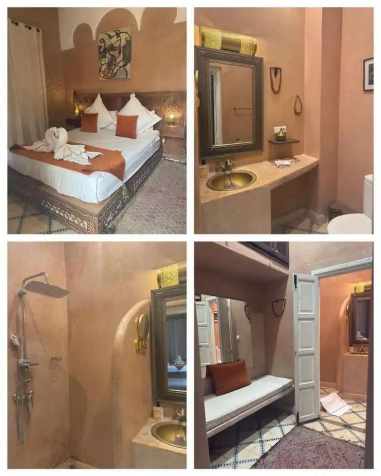Habitación y baño en Riad MISS CARACAL en Marrakech