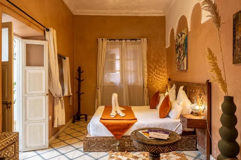 Stylish bedroom at Riad MISS CARACAL in Marrakech