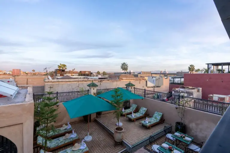 Terraza en la azotea en Riad Secret De Medina en Marrakech