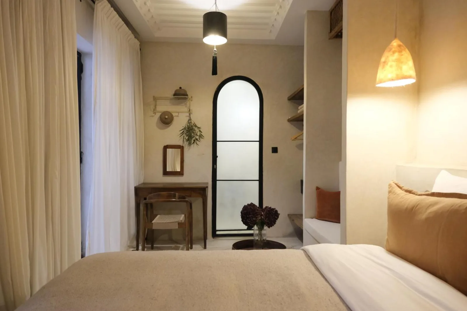 Stylish and modern bedroom at Riad Solange