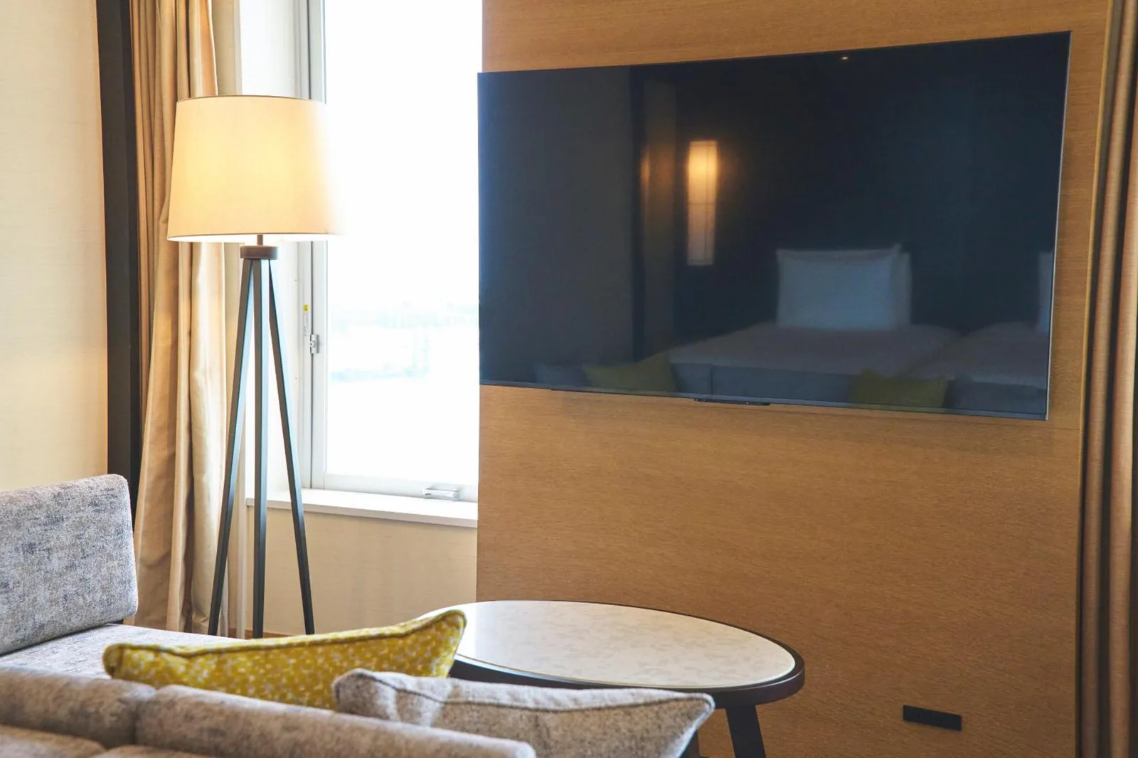 Television and lamp in guest room at Rihga Royal Gran Okinawa