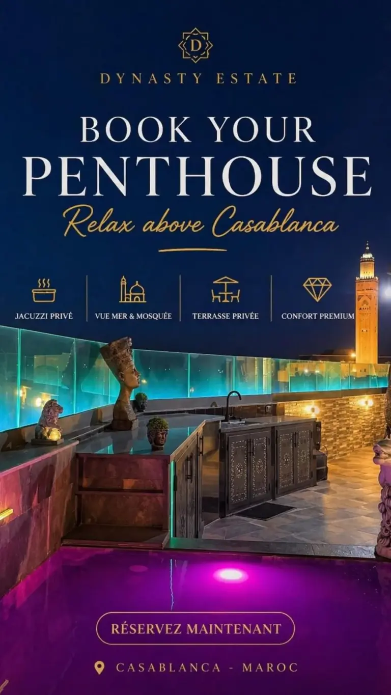 Promo de réservation du Rooftop Penthouse at Dynasty Estate à Casablanca