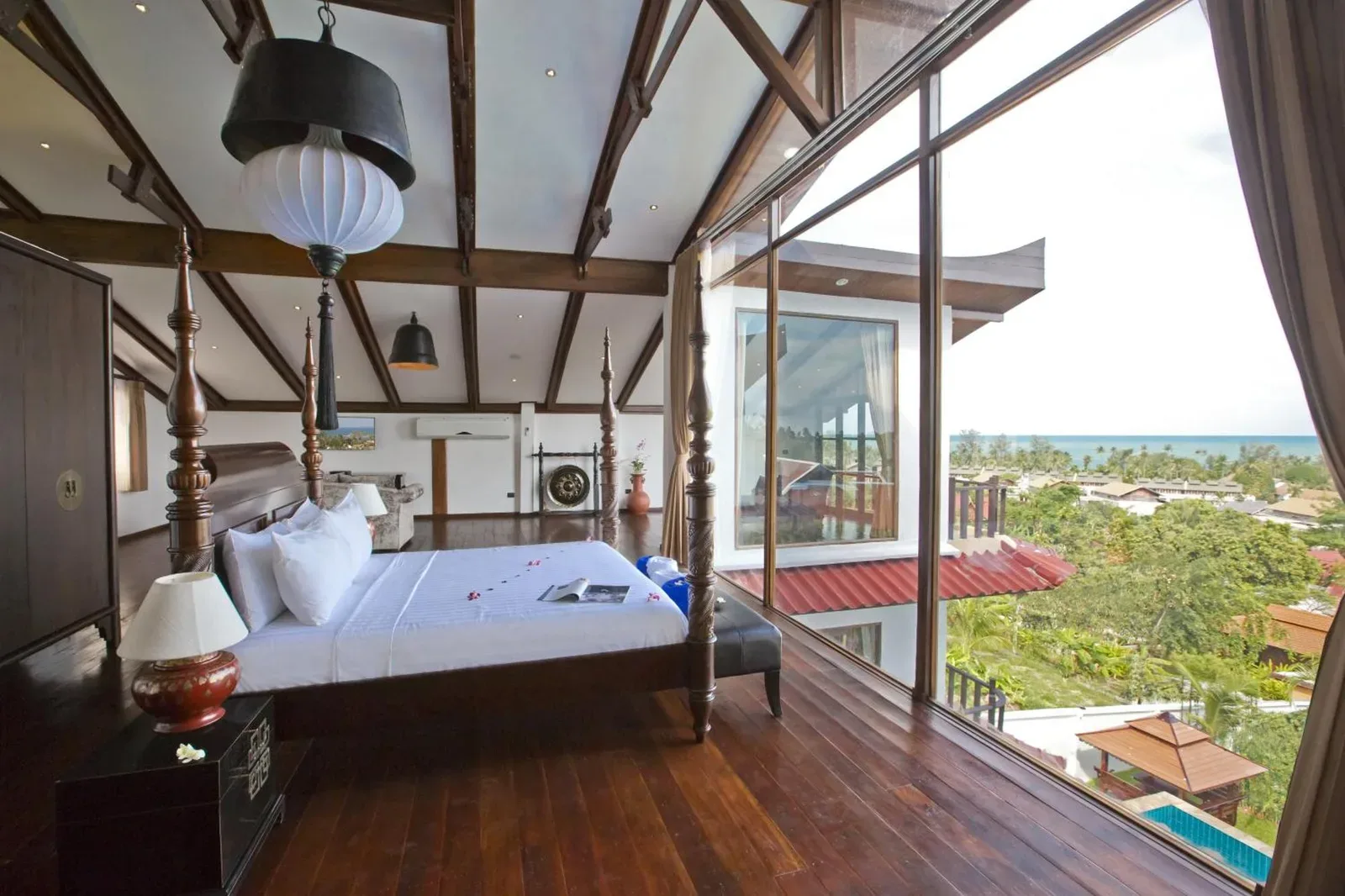 Bedroom in Royal Majestic Grand Thai Villa with ocean view