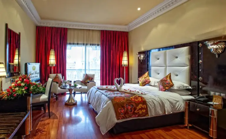 Royal Mirage Deluxe luxury room with elegant decor in Marrakech