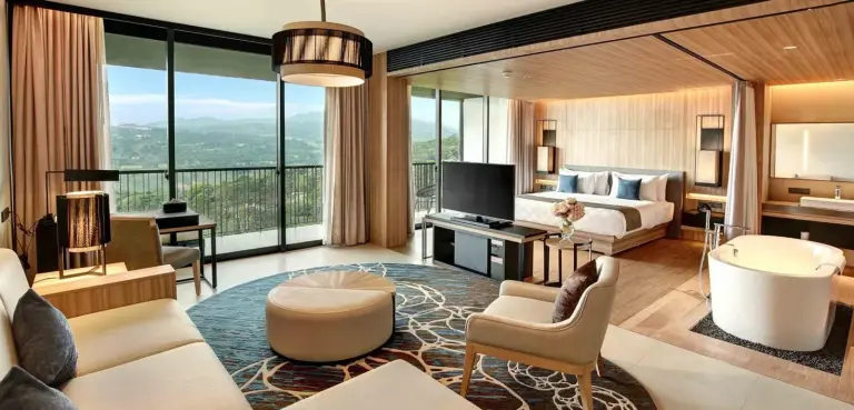 Living room area of a suite at Royal Tulip Gunung Geulis Resort and Golf in Bogor.