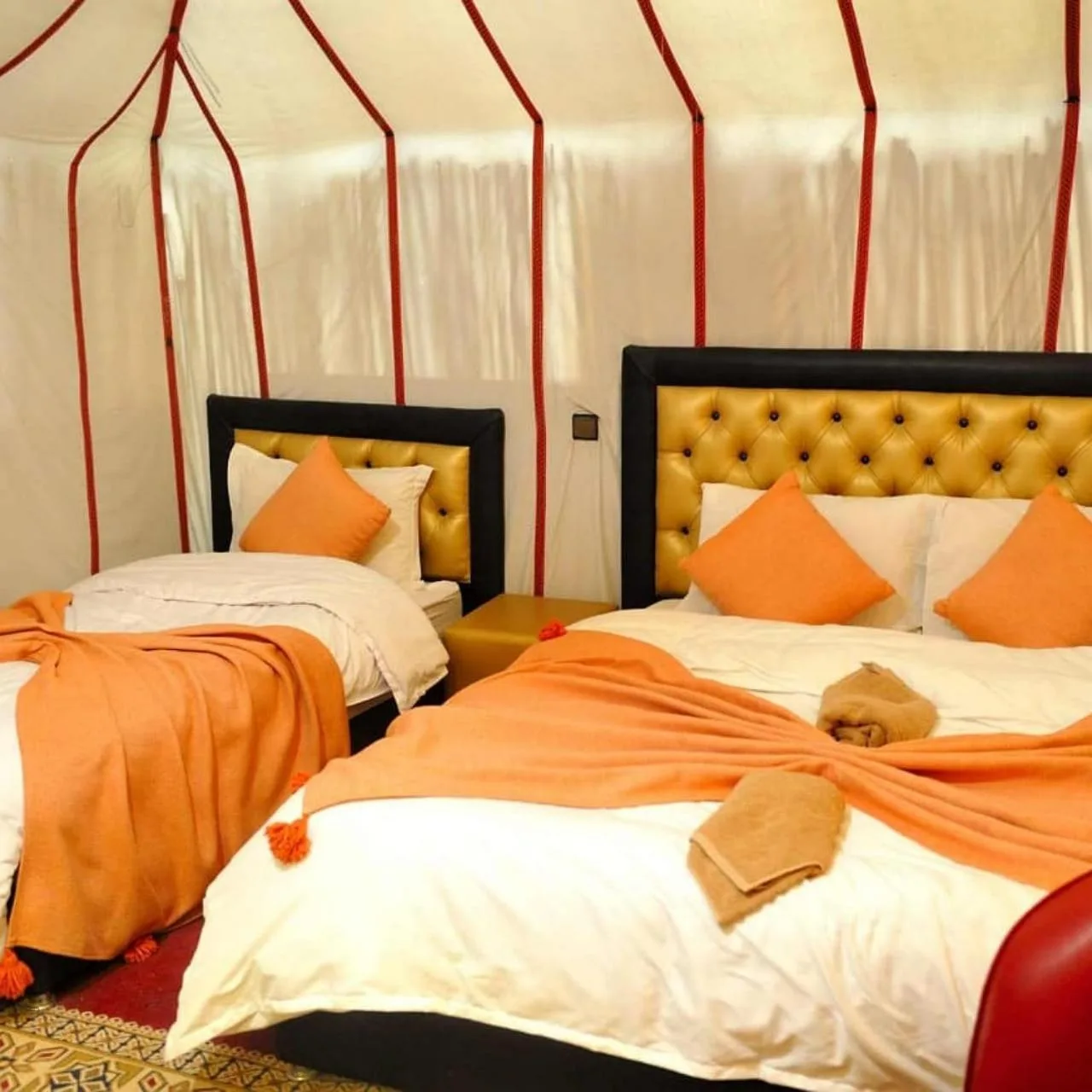 Cozy double tent at Sahara Luxury Glamping