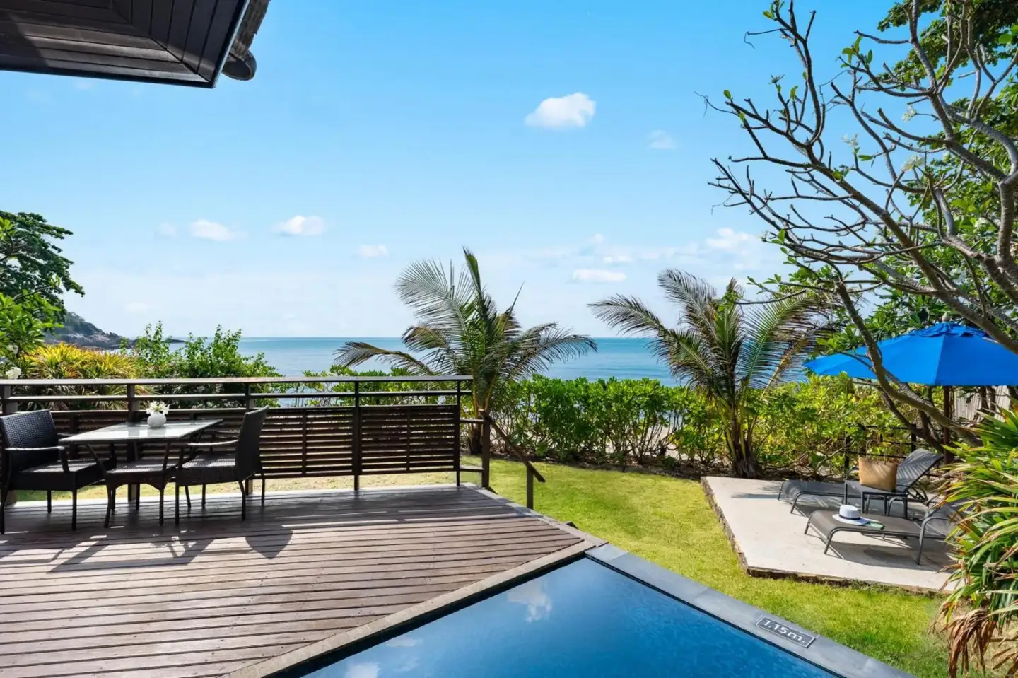 Terrassenblick mit Meer bei SAii Koh Samui Villas