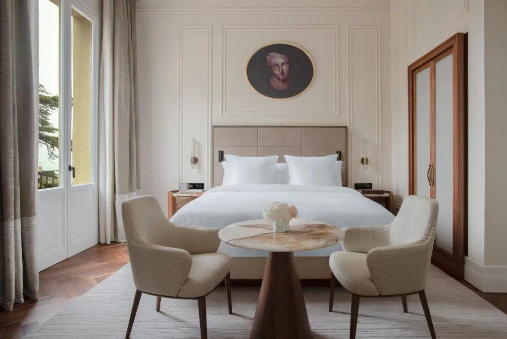 Chic guest room in San Domenico Palace, A Four Seasons Hotel in Taormina