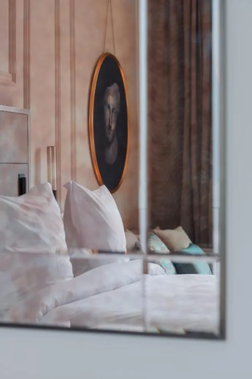 Mirror reflection in a guest room at San Domenico Palace, A Four Seasons Hotel in Taormina