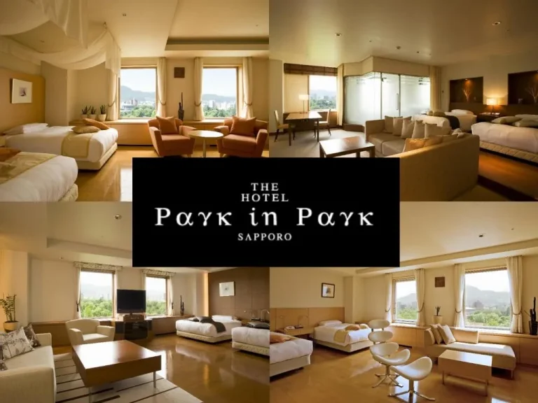 Collage of Sapporo Park Hotel rooms and lounge areas