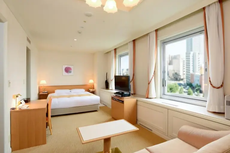 Sapporo Park Hotel standard room with bed and TV