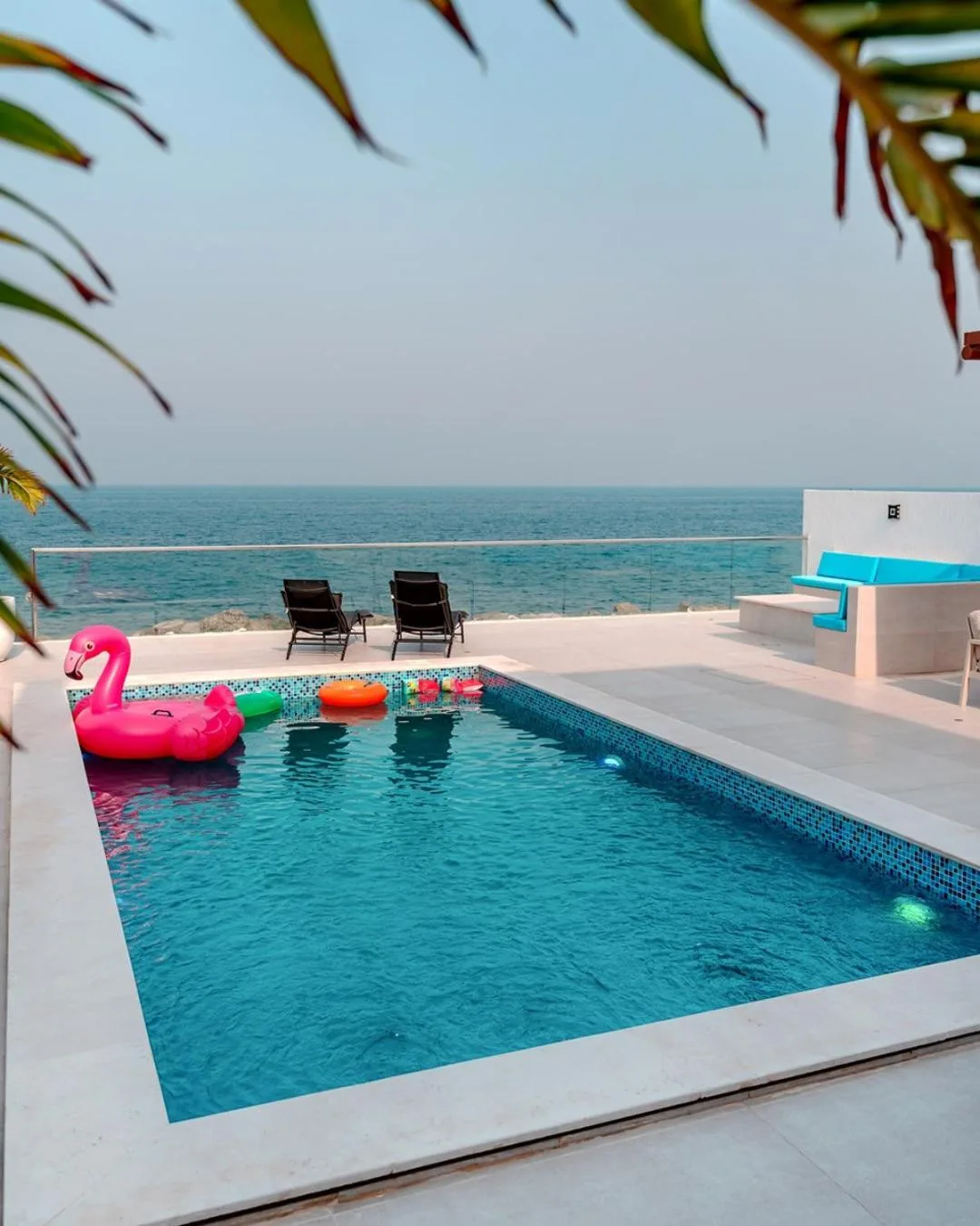 Colorful pool area at Seascape Villa