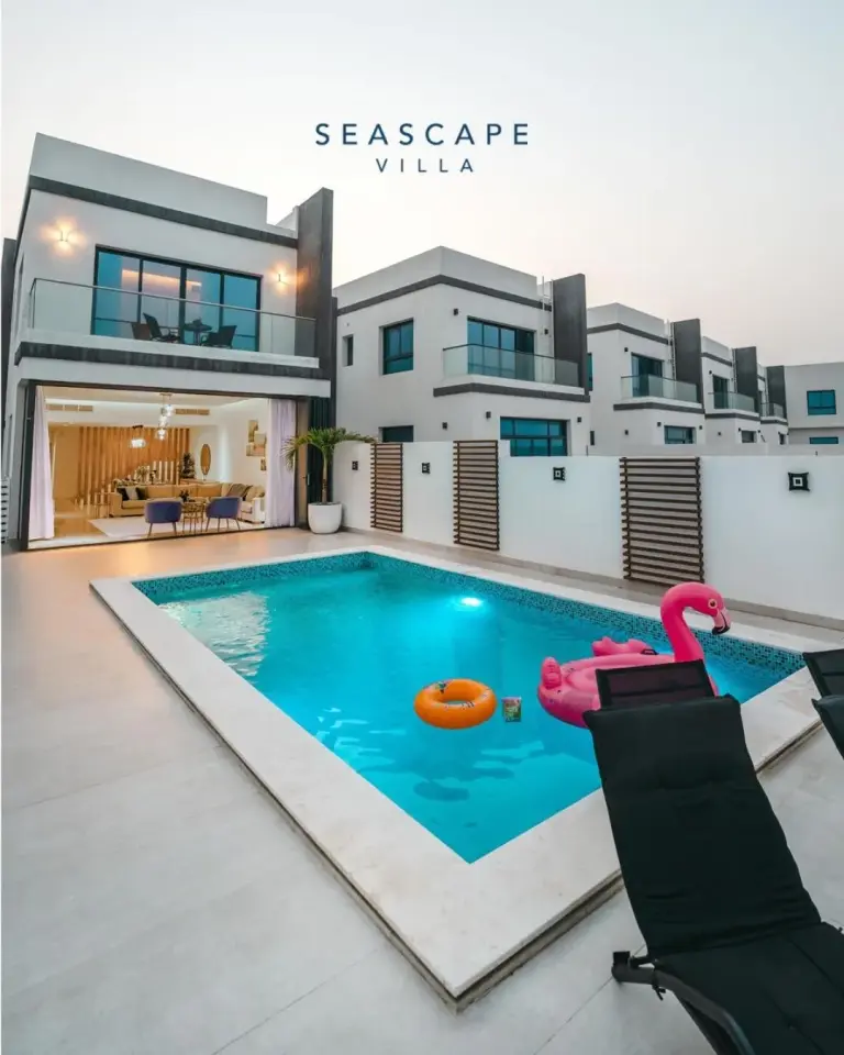 Seascape Villa exterior and pool area