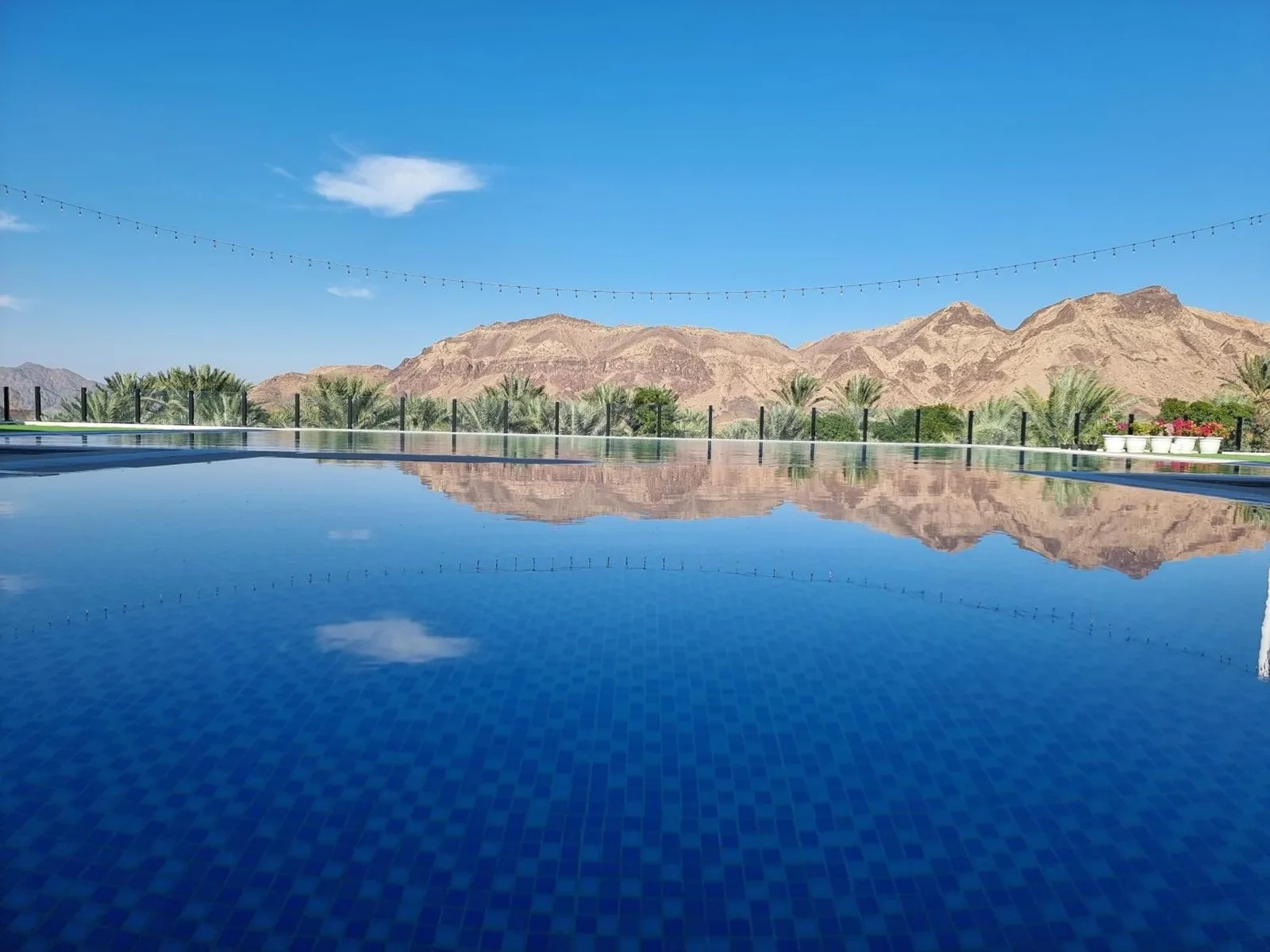Reflective pool at Sheema Lodge