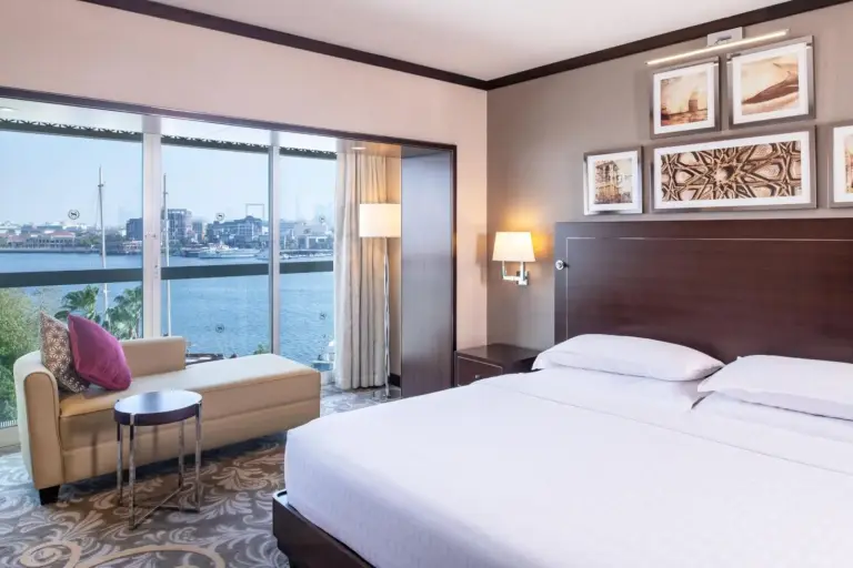 Sheraton Dubai Creek Hotel & Towers room with waterfront view