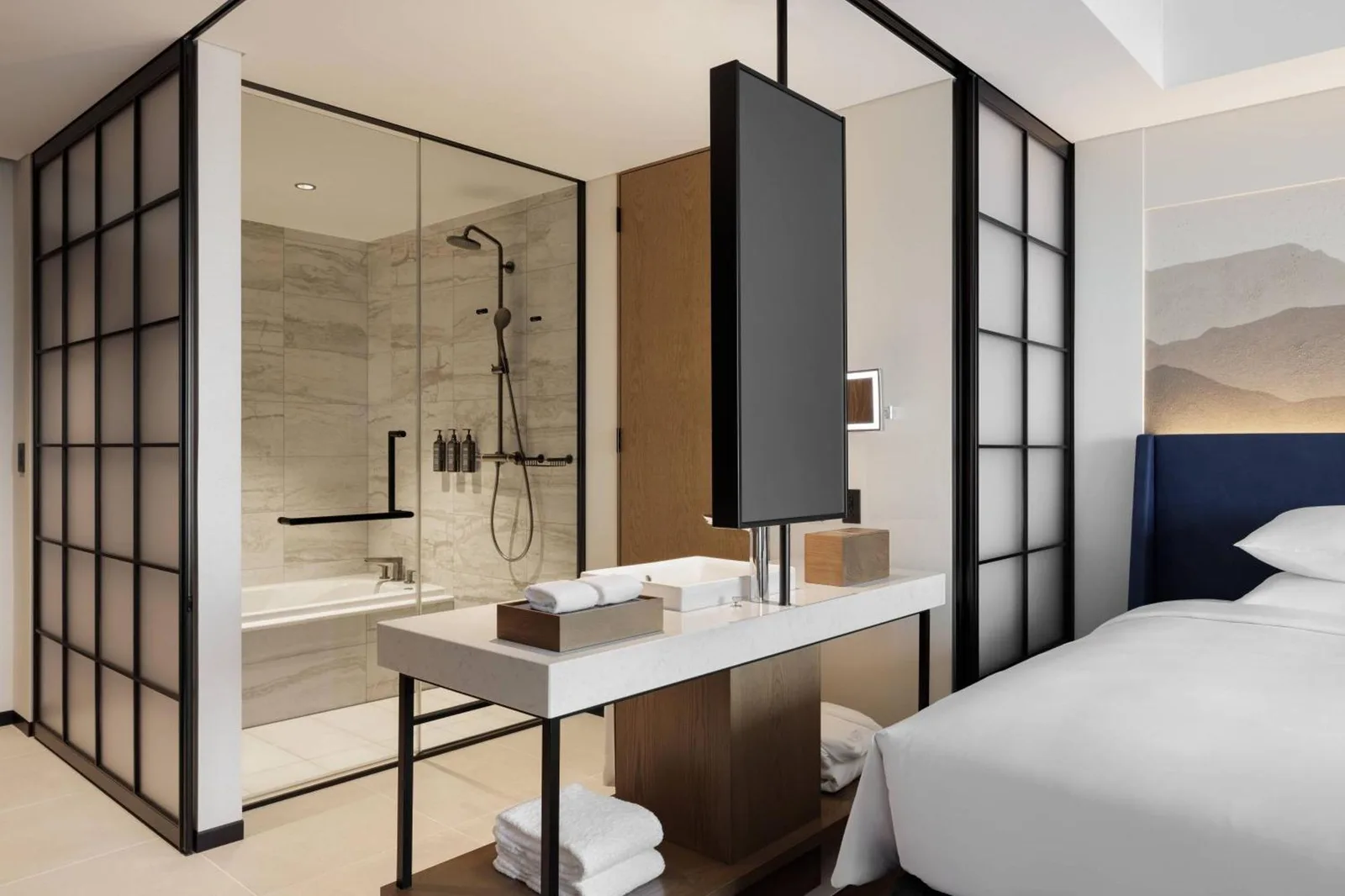Características del baño moderno del Sheraton Kagoshima
