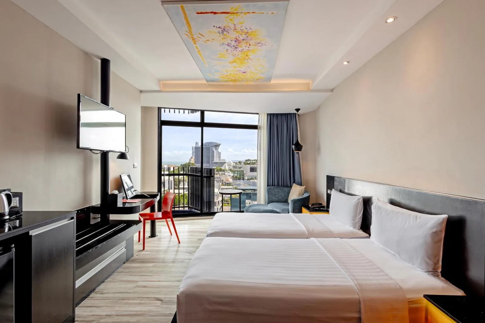 Chambre twin avec espace de travail au Siam At Siam Design Hotel Pattaya